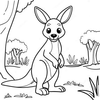 Cute Kangaroo In The Outback Coloring Page 13127-10625