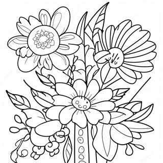 Colorful May Day Flowers Coloring Page 13247-10723