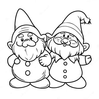 Christmas Gnomes Coloring Page 1331-1107