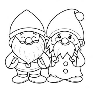 Christmas Gnomes Coloring Page 1331-1108