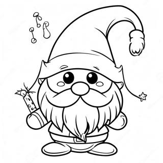 Festive Christmas Gnome With Hat Coloring Page 1332-1110