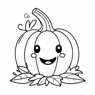 Cute Smiling Pumpkin Coloring Page 13647-11038