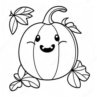 Cute Smiling Pumpkin Coloring Page 13647-11040