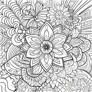 Flower Aesthetic Mandala Coloring Page 13906-11237