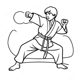 Karate Kid In Action Coloring Page 14016-11324