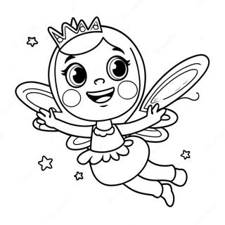 Sparkling Tooth Fairy Flying Coloring Page 14370-11612