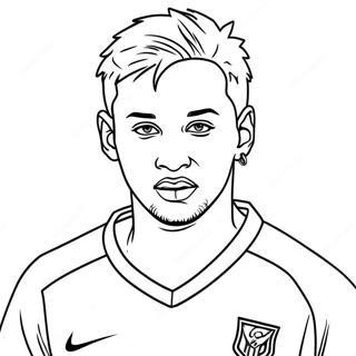 Neymar In Action Coloring Page 1442-1199