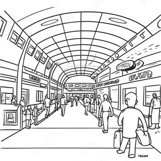 Busy Airport Terminal Coloring Page 14430-11657