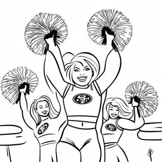 49ers Cheerleaders Performing Coloring Page 1452-1205