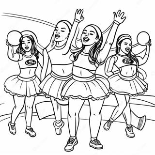 49ers Cheerleaders Performing Coloring Page 1452-1206