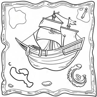 Pirate Treasure Map Coloring Page 14620-11812