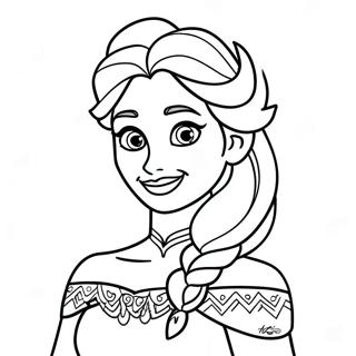 Frozen 2 Elsa Hair Down Coloring Pages