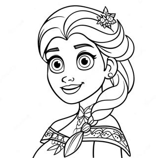 Frozen 2 Elsa With Hair Down Coloring Page 14729-11895