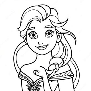 Frozen 2 Elsa With Hair Down Coloring Page 14729-11896