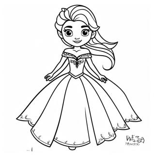 Elsa In A Beautiful Dress Coloring Page 14730-11897