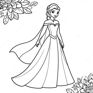 Elsa In A Beautiful Dress Coloring Page 14730-11899