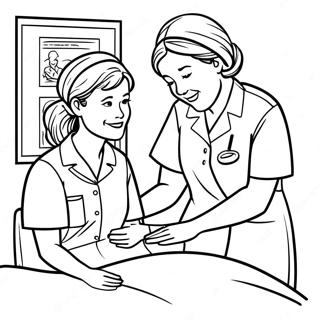 Friendly Nurse Helping Patient Coloring Page 14790-11945