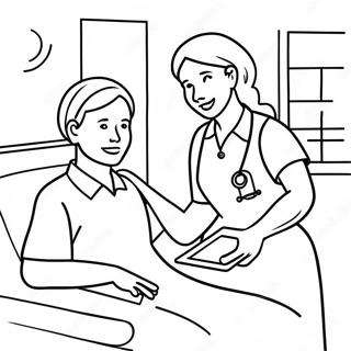 Friendly Nurse Helping Patient Coloring Page 14790-11948