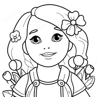 Adorable Girl With Flowers Coloring Page 1532-1268