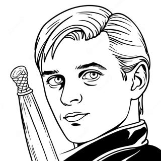 Draco Malfoy With Wand Coloring Page 15550-12549