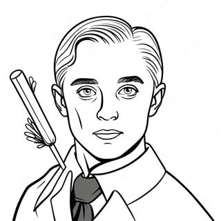 Draco Malfoy With Wand Coloring Page 15550-12550