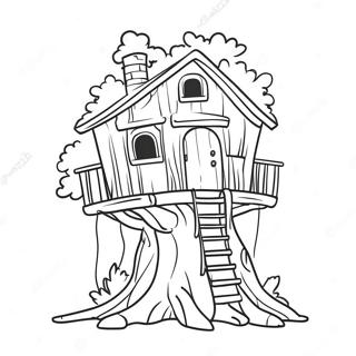 Whimsical Tree House Coloring Page 15910-12840