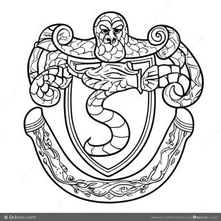 Slytherin Snake Emblem Coloring Page 16000-12916