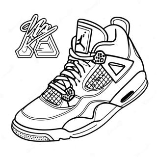 Cool Jordan 4 Sneaker Coloring Page 1602-1326