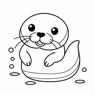 Cute Otter Swimming Coloring Page 1631-1344