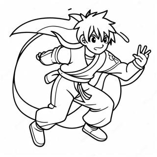 Full Body Anime Boy In Dynamic Pose Coloring Page 16409-13234