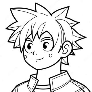Cool Full Body Anime Boy With Spiky Hair Coloring Page 16410-13231