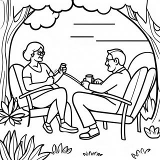 Seniors Relaxing In Nature Coloring Page 1651-1368