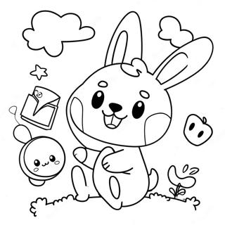 Cute Pochacco Playing With Friends Coloring Page 1692-1396