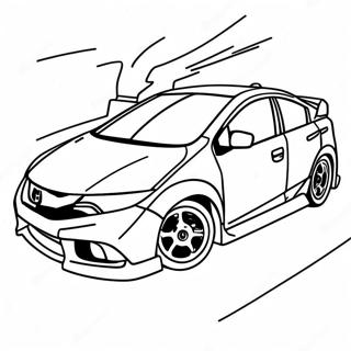 Honda Civic Sports Car Coloring Page 17280-13931