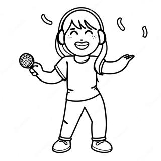 Lisa Dancing With A Microphone Coloring Page 1772-1461