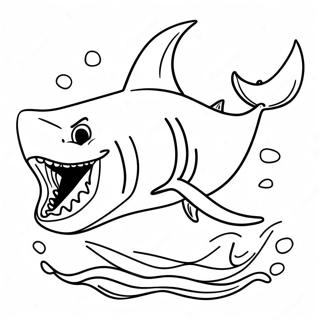 Fierce Megalodon Swimming Coloring Page 1802-1481