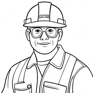 Construction Worker In Safety Gear Coloring Page 18359-14787