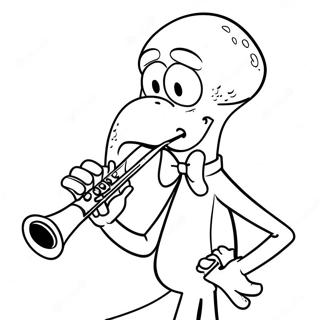 Squidward Playing Clarinet Coloring Page 1842-1525