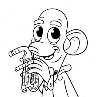 Squidward Playing Clarinet Coloring Page 1842-1526