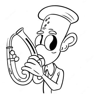 Squidward Playing Clarinet Coloring Page 1842-1528