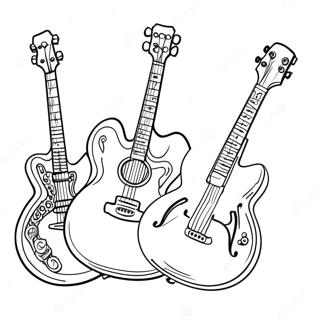 Rock And Roll Music Instruments Coloring Page 18761-15103