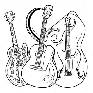 Rock And Roll Music Instruments Coloring Page 18761-15104