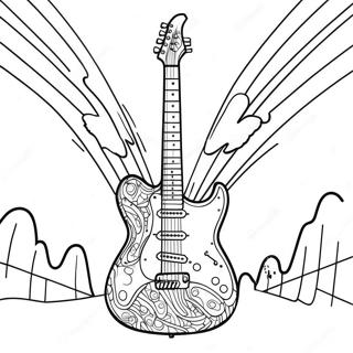 Electric Guitar Rock Star Coloring Page 18762-15109