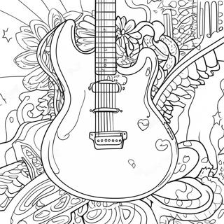 Electric Guitar Rock Star Coloring Page 18762-15110