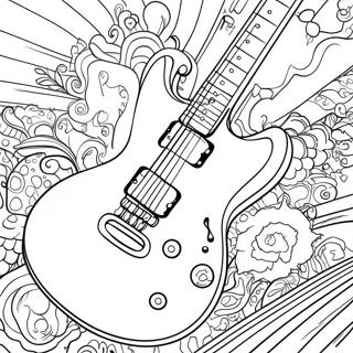 Electric Guitar Rock Star Coloring Page 18762-15112