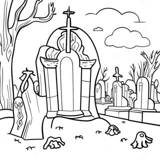 Graveyard Coloring Pages