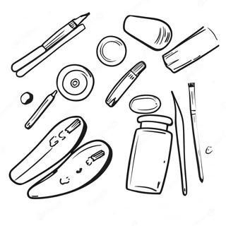 Watercolor Painting Supplies Coloring Page 1901-1563