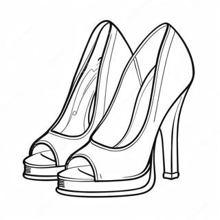 Elegant High Heel Shoes Coloring Page 19032-15330