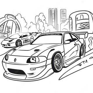 Jdm Racing Scene Coloring Page 19372-15601