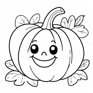 Cute Pumpkin With A Smile Coloring Page 19532-15722